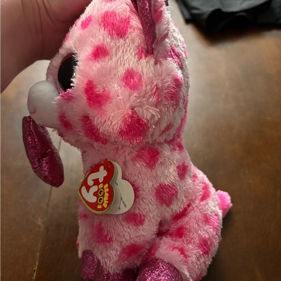 Ty Pink and White Plush Giraffe with Glitter Accents - Picture 4 of 7
